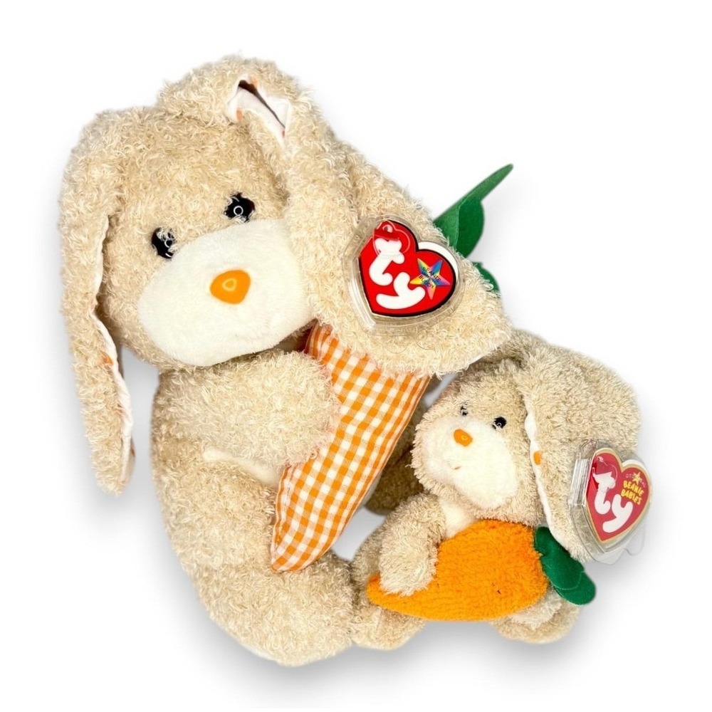 Veggies the Bunny Duo | Garden Snack Bunny | Mint Heart Tags TY Beanie Baby